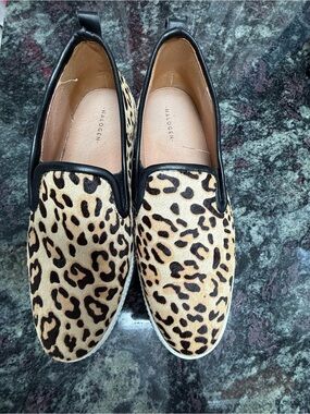 Halogen Leopard-Print Slip-On Moccasins - Black & Tan